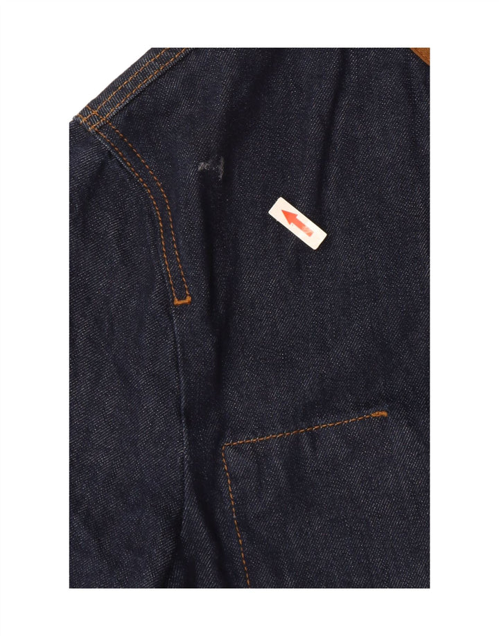 Zara Mens Denim Jacket UK 38 Medium Navy Blue Cotton