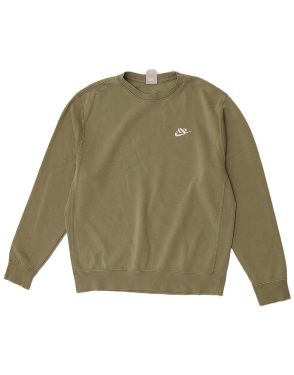 Nike Mens Sweatshirt Jumper Medium Green Cotton Sports