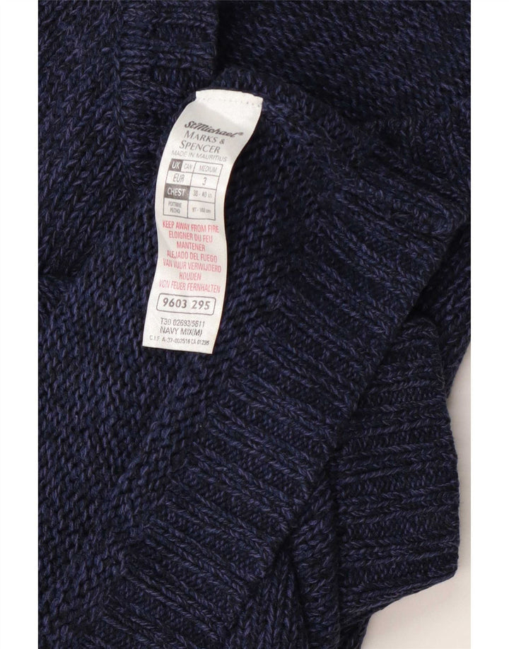 Marks & Spencer Mens St. Michael V-Neck Jumper Sweater Medium Navy Blue