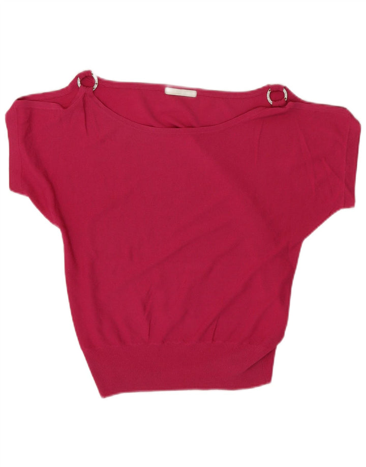 Marks & Spencer Womens Crop Off Shoulder Blouse Top UK 10 Small Pink