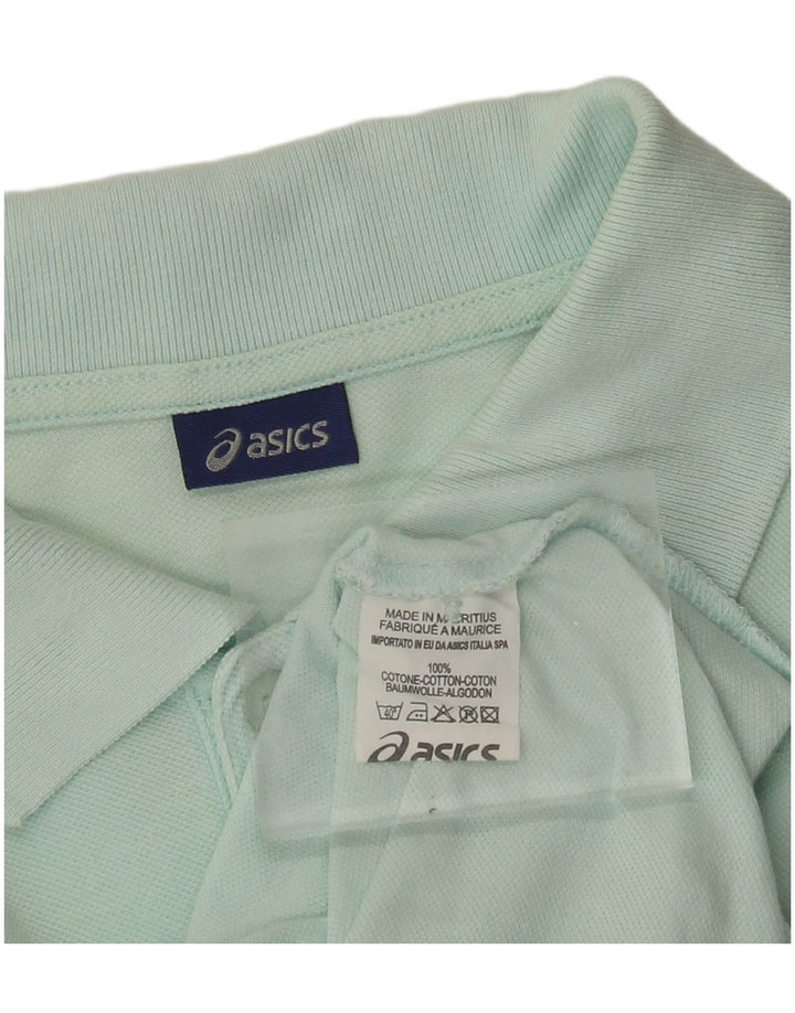 ASICS Mens Polo Shirt Medium Green Cotton