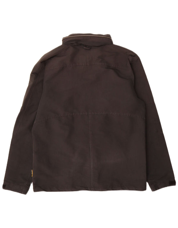 Jaqueta de chuva masculina Jack Wolfskin com capuz Reino Unido 36/38 poliéster preto médio