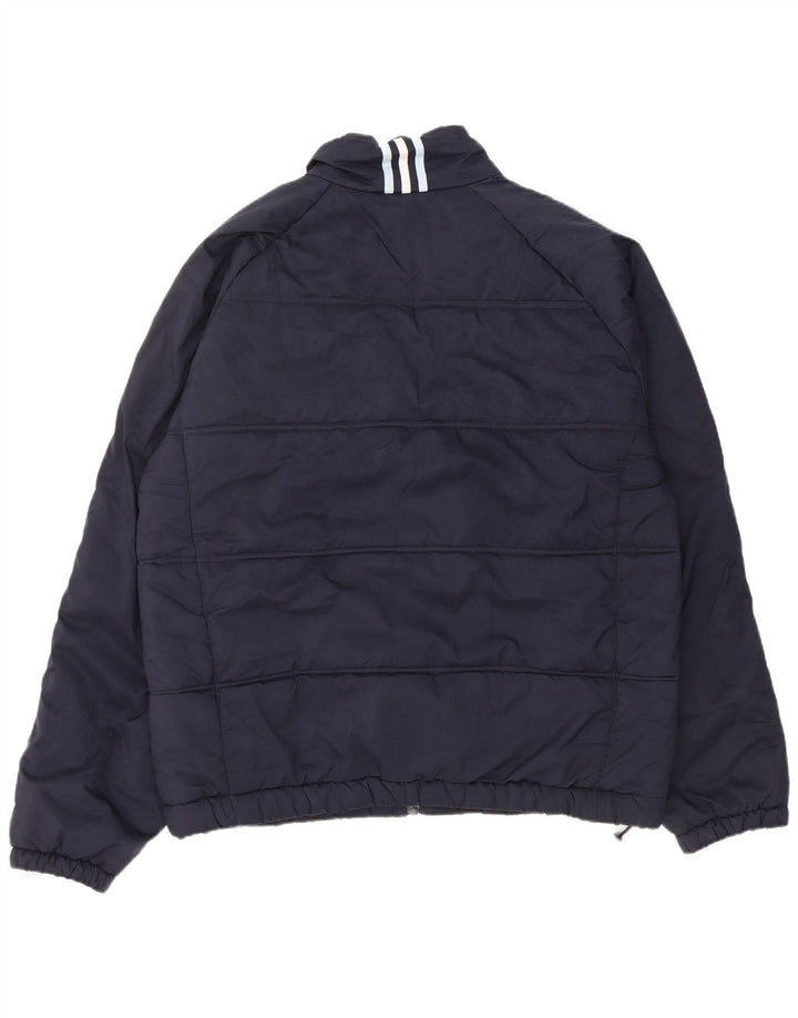 Adidas Mens Padded Jacket UK 42 XL Navy Blue Polyester