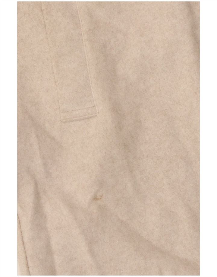 Zara Womens Hooded Overcoat UK 12 Medium Beige Polyester