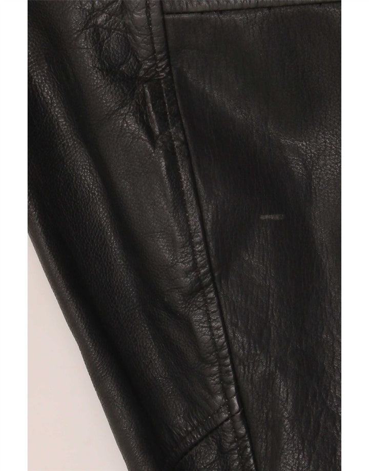 Alan Gordon Herre Læder Bomber Jacket UK 38 Medium Sort
