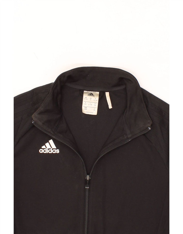 ADIDAS Boys Climalite Tracksuit Top Jacket 11-12 Years Black Polyester Vintage Adidas and Second-Hand Adidas from Messina Hembry 