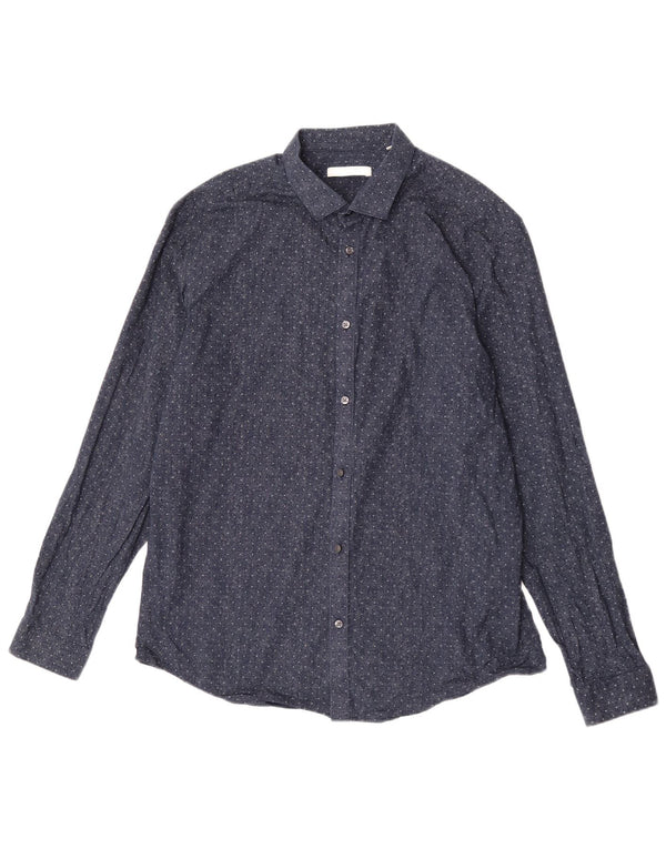 Koszula męska Jack & Jones Premium, rozmiar 44 XL, granatowa, bawełniana w cętki