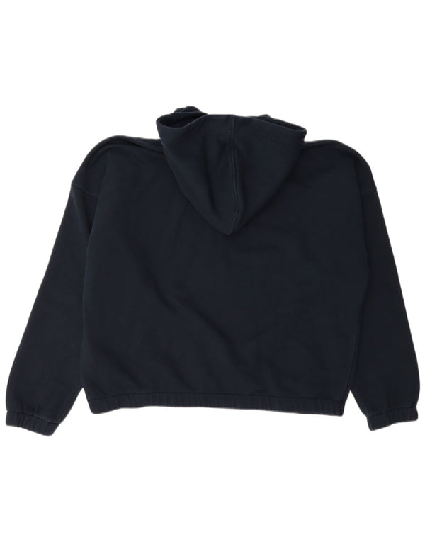 Tommy Hilfiger Damen Crop Zip Neck Hoodie Pullover UK 16 Large Marineblau
