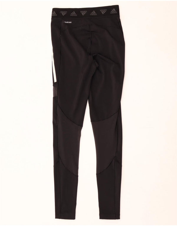 Adidas Damen Aeroready Graphic Leggings UK 8/10 Small Schwarz