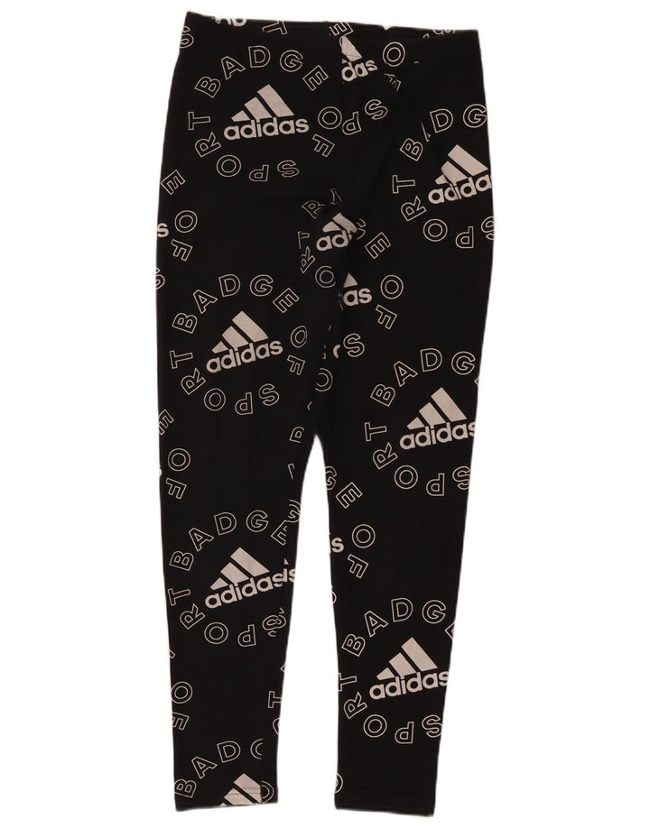 Adidas Womens Graphic Leggings UK 12/14 Medium Black