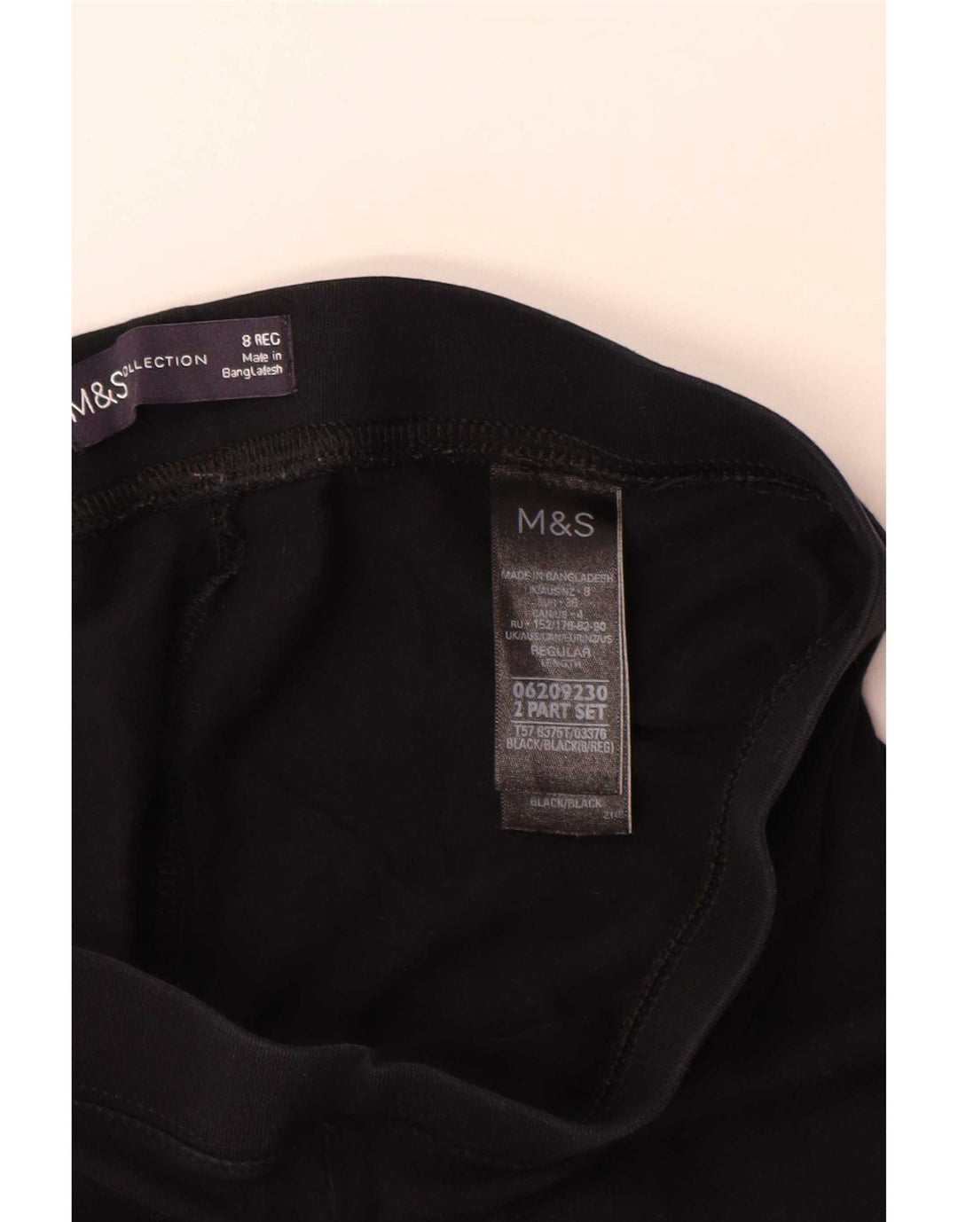 Marks & Spencer Womens Leggings UK 8 Small Black Cotton