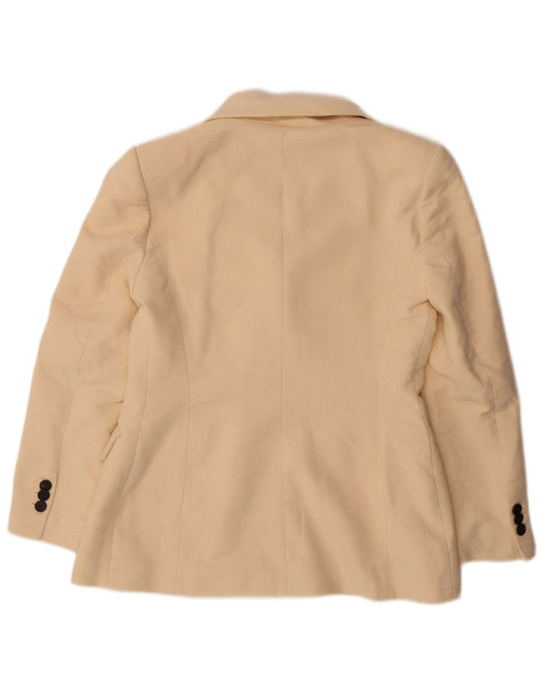 Jachetă Blazer pentru femei Zara UK 16, mare, alb, bumbac