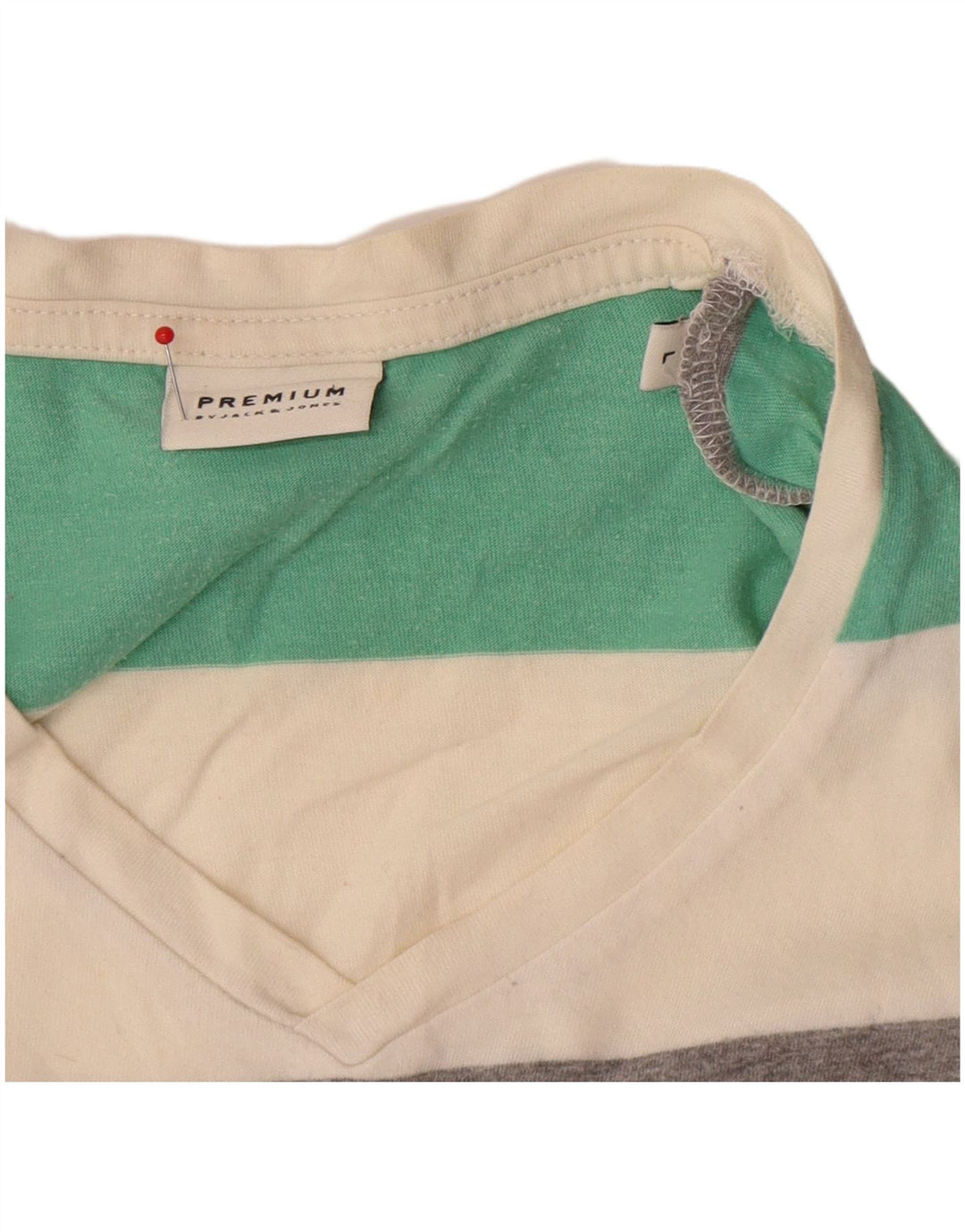 Jack & Jones Mens T-Shirt Top Large Multicoloured Striped