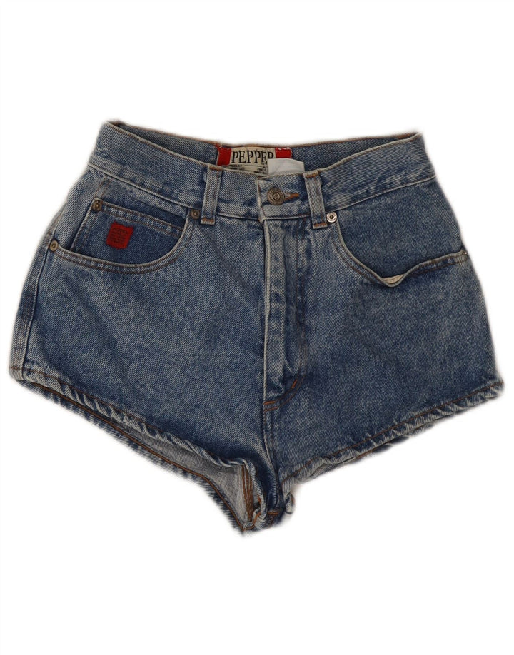 Vintage Womens Denim Shorts IT 42 Medium W28 Blue Cotton