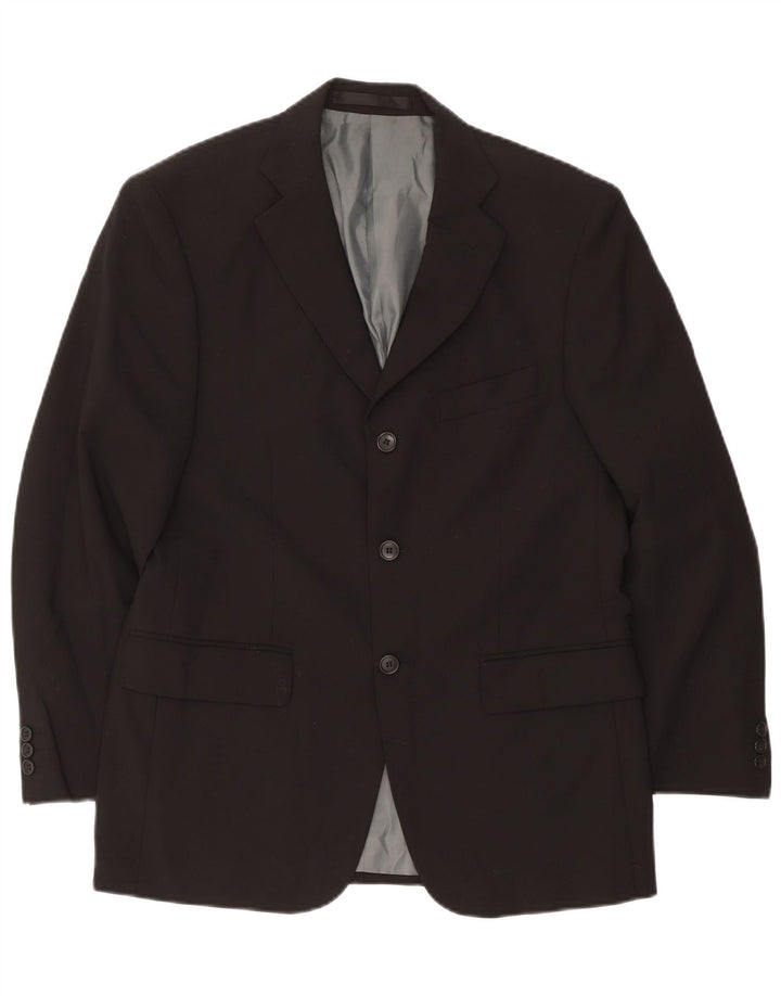 Marks & Spencer Mens Short 3 Button Blazer Jacket UK 38 Medium Black