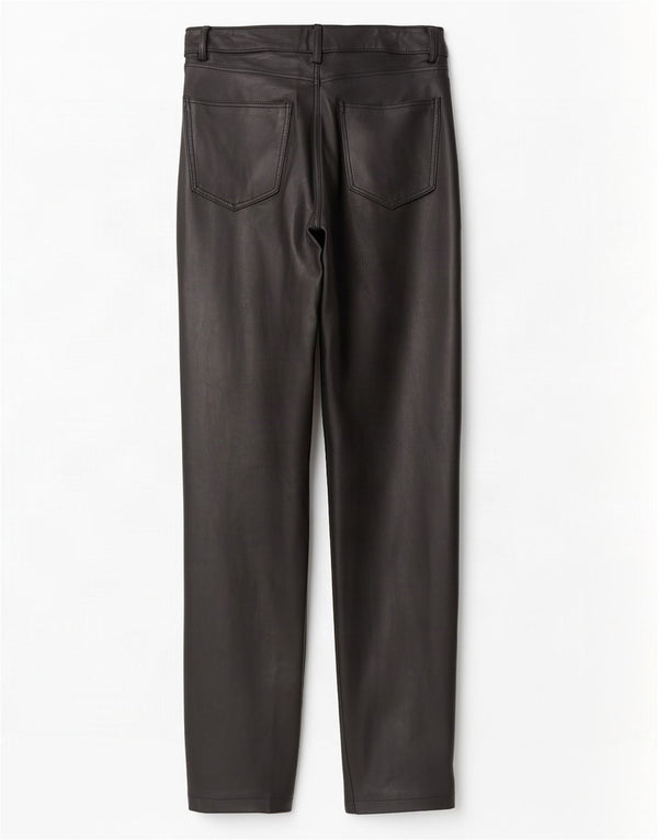 Pantaloni dritti in ecopelle da donna Zara EU 36 XS W26 L31 Neri