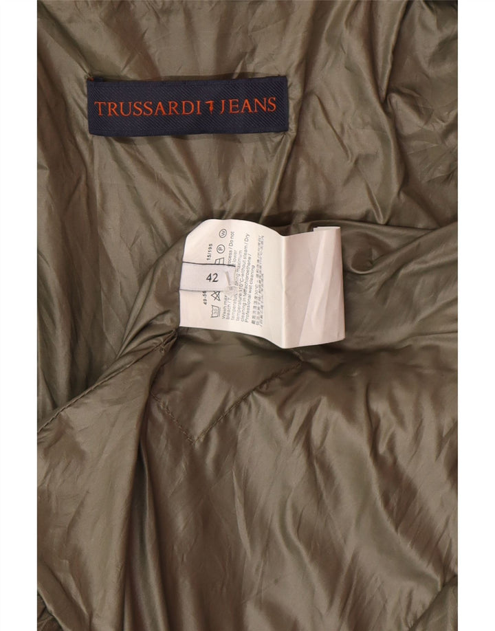 Trussardi Bikerjakke til kvinder IT 42 Medium Grøn Polyester