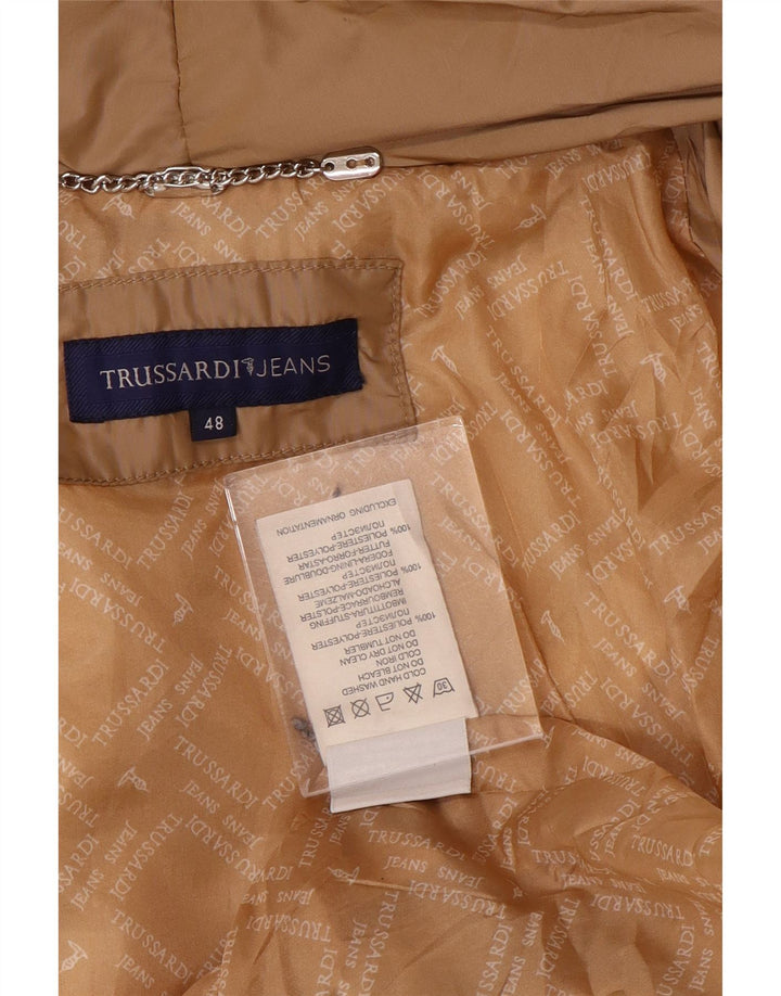 TRUSSARDI JEANS Womens Padded Jacket IT 48 XL Beige Polyester