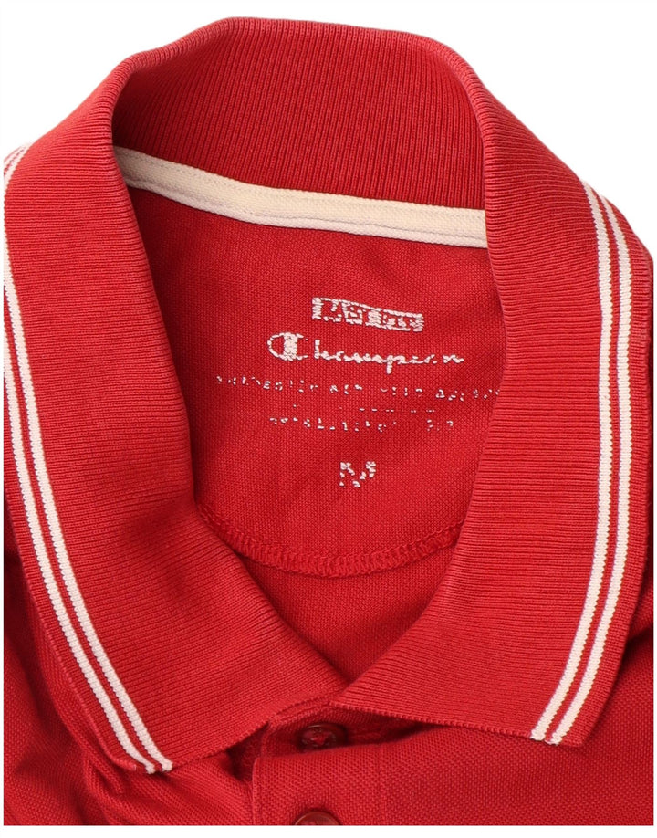 Champion Mens Easy Fit Polo Shirt Medium Red Cotton
