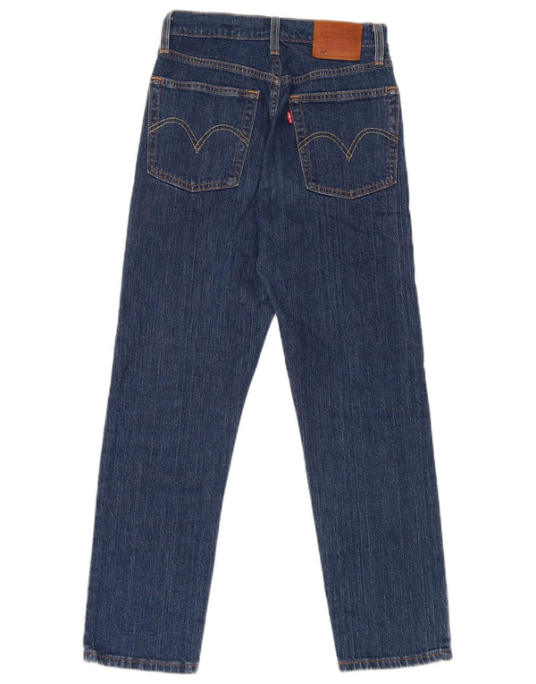 Levi's Womens 501 Straight Jeans W24 L26 Blue Cotton