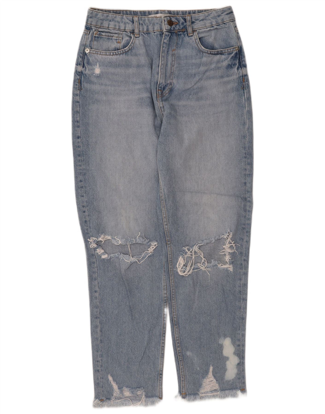 ZARA Womens Distressed Tapered Jeans EU 40 Medium W30 L27 Blue