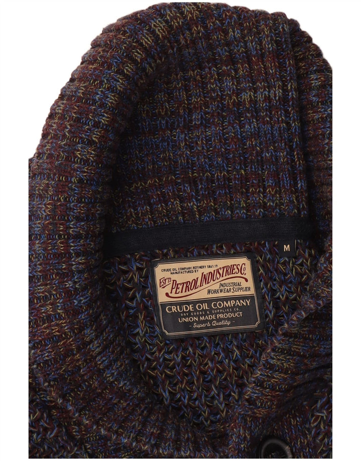 Petrol Industries Mens Cardigan Sweater Medium Navy Blue Flecked