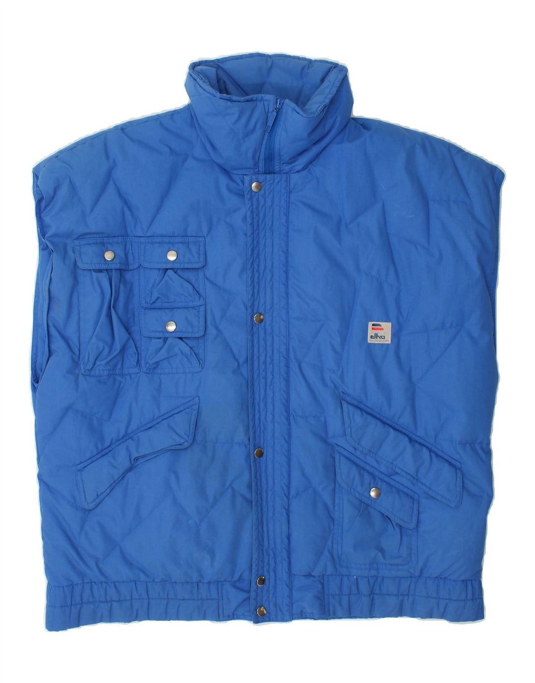 ELHO Mens Padded Gilet IT 52 XL Blue Vintage Elho and Second-Hand Elho from Messina Hembry 