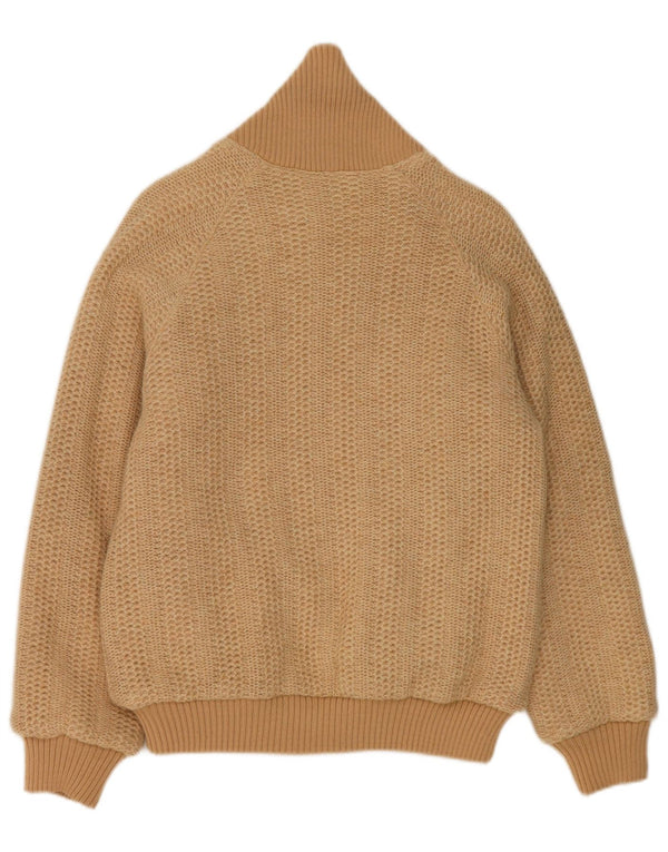 vintage Mens Loose Fit Réversible Cardigan Pull IT 44 XS Beige Coton