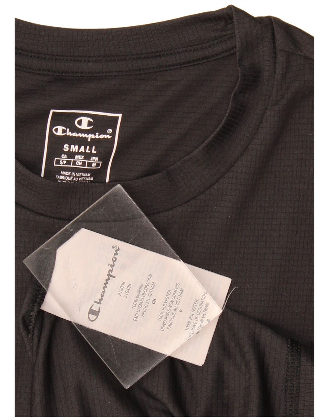 CHAMPION Mens T-Shirt Top Small Black Polyester