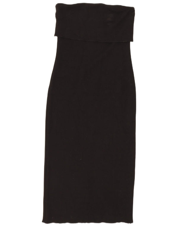 Zara Womens Strapless Dress UK 12 Medium Black Viscose