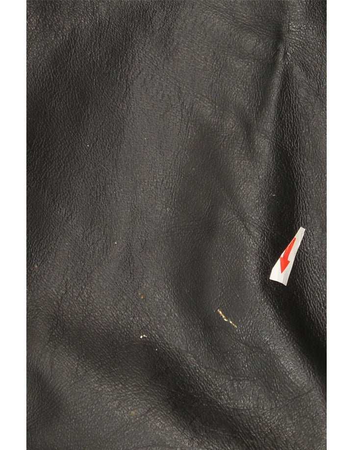 Vintage Mens Leather Trousers W36 L31 Black Leather