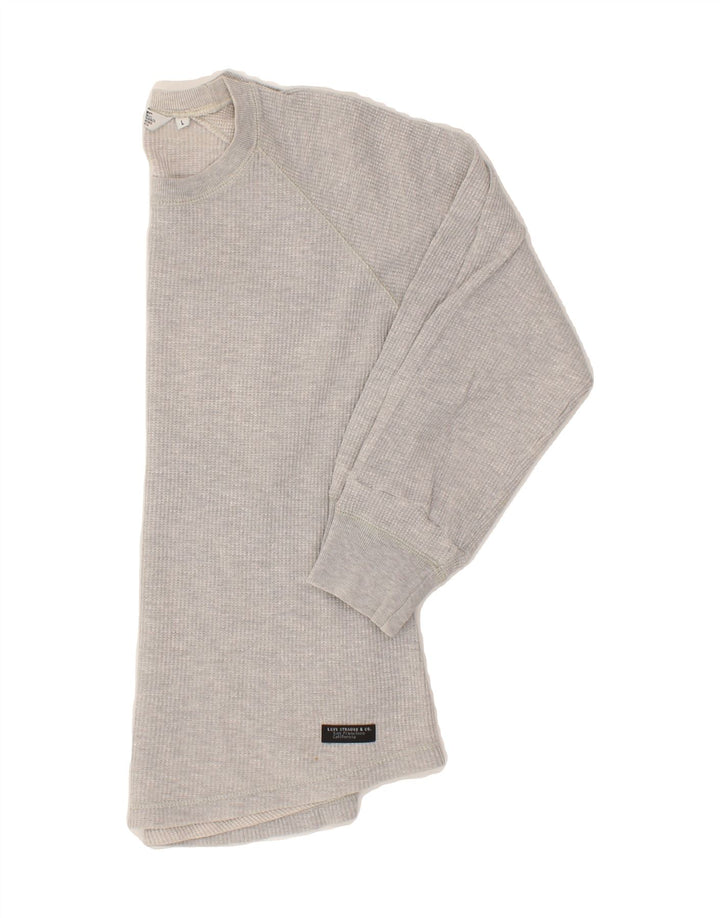 LEVI'S Womens Sweatshirt Jumper UK 16 Large Grey Cotton Vintage Levi's and Second-Hand Levi's from Messina Hembry 