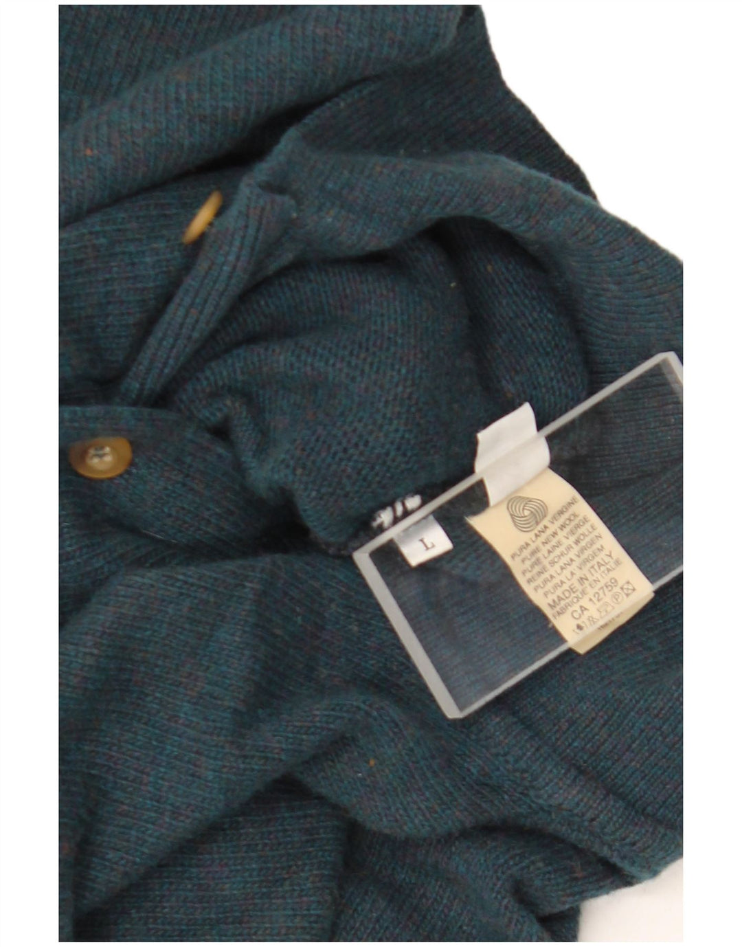 Stefanel Herre Polo Neck Jumper Sweater Stor Grøn Uld