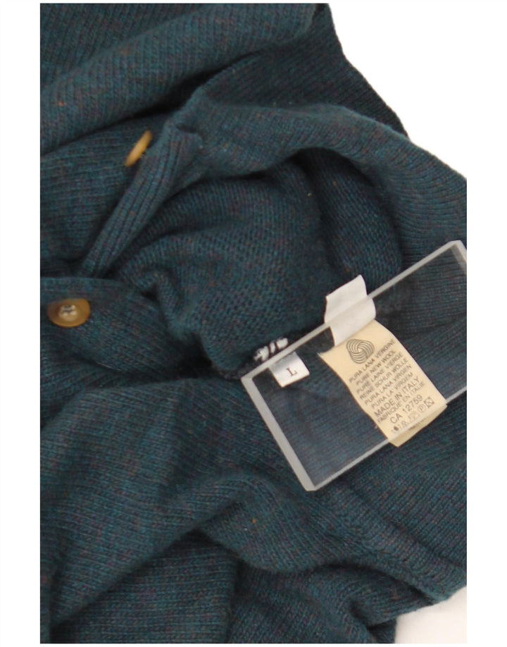 Stefanel Herre Polo Neck Jumper Sweater Stor Grøn Uld