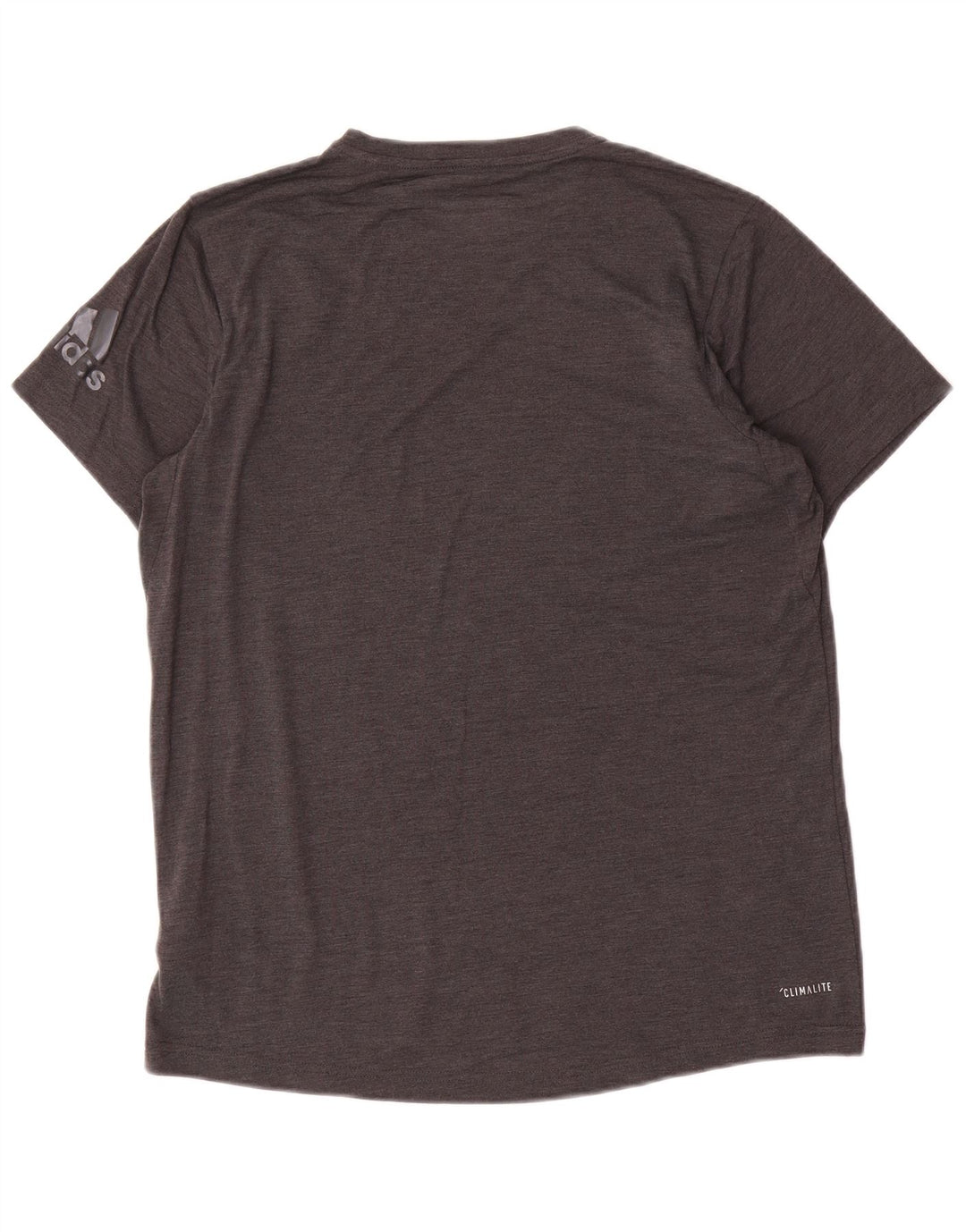 T-shirt grafica Adidas Climalite da uomo Top in poliestere grigio medio