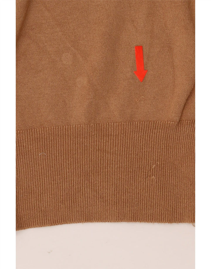 Zara Womens Crew Neck Jumper Sweater UK 14 Medium Brown