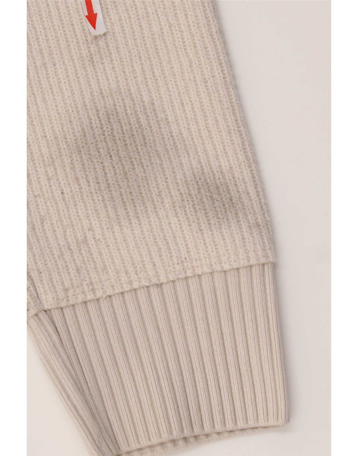 Zara Womens Crew Neck Jumper Sweater UK 14 Medium Off White Polyester