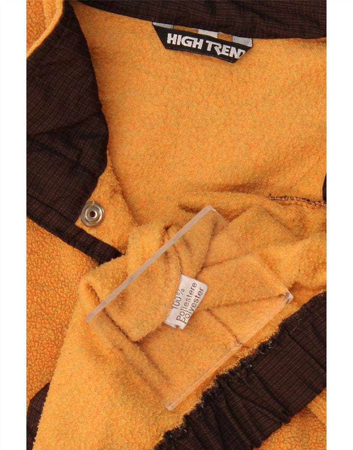 Vintage Herre Button Neck Fleece Jumper XL Orange Polyester