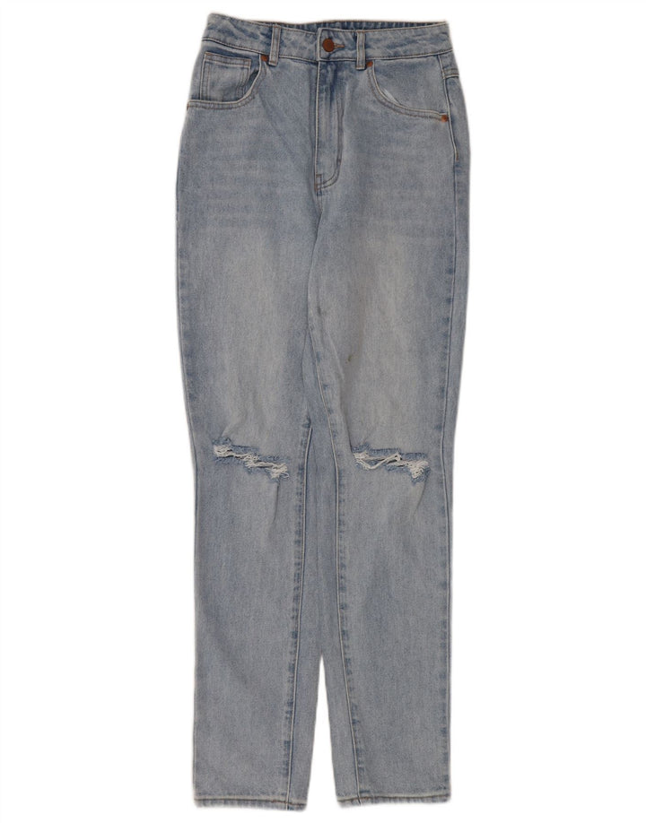 Roxy Womens Distressed High Waist Jeans W26 L30 Blue Cotton