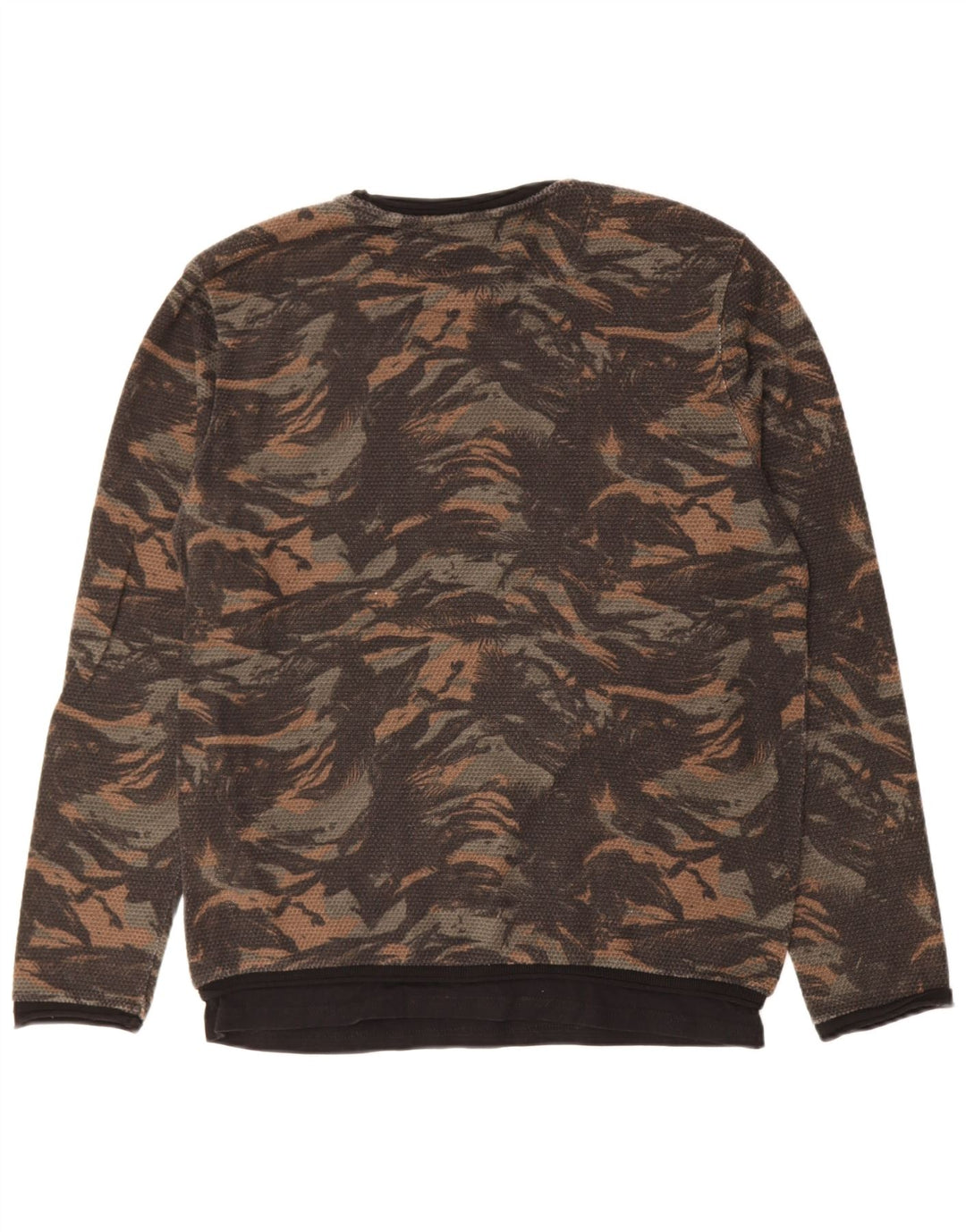 ZARA Mens Sweatshirt Jumper Large Multicoloured Camouflage Cotton