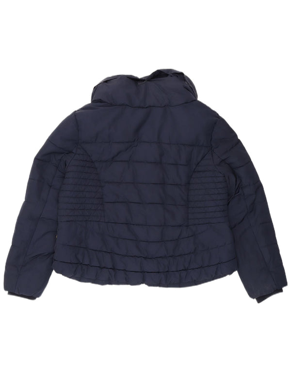 Marks & Spencer Womens Padded Jacket UK 16 Large Navy Blue Polyester
