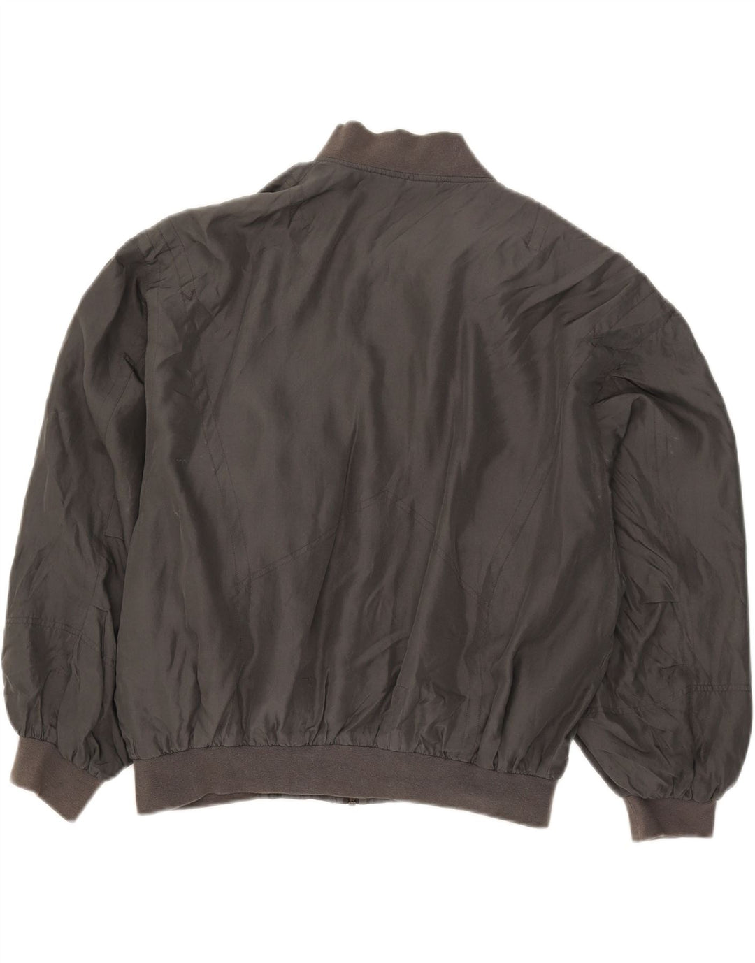 Vintage Mens Bomber Jacket UK 38 Medium Grey Silk