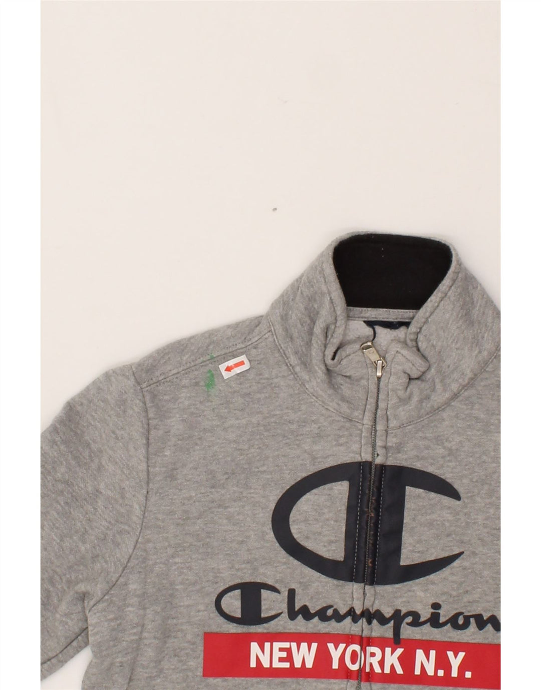 CHAMPION Boys Graphic Tracksuit Top Jacket 8-9 Years Grey Vintage Champion and Second-Hand Champion from Messina Hembry 