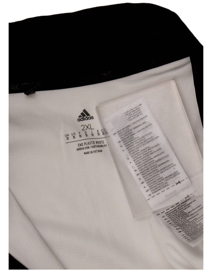 ADIDAS Mens Zip Neck Sweatshirt Jumper 2XL White Polyester