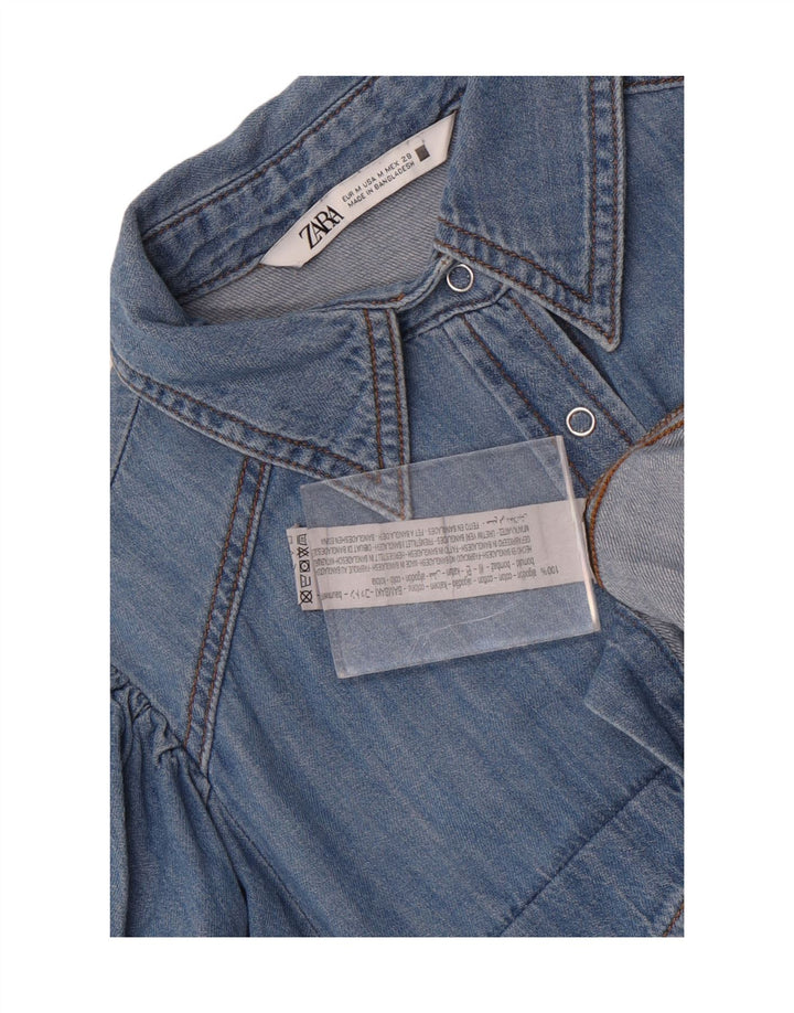 Camicia in denim da donna Zara UK 14 cotone blu medio