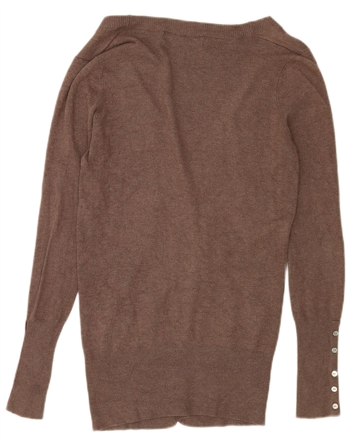 Zara Womens Cardigan Sweater UK 12 Medium Brown Rayon