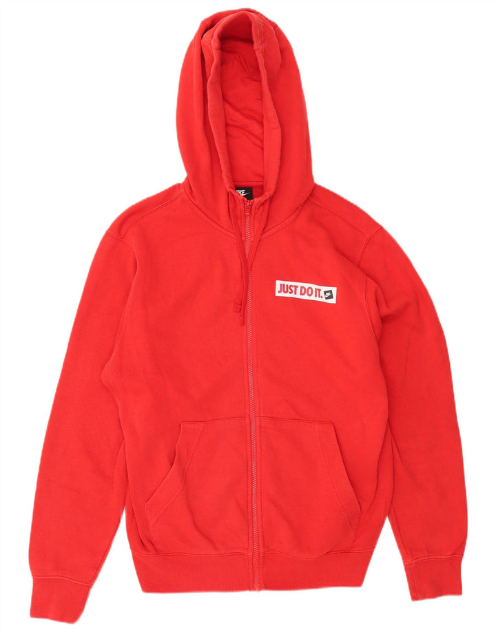 Nike Mens Zip Hoodie Sweater Small Red Cotton