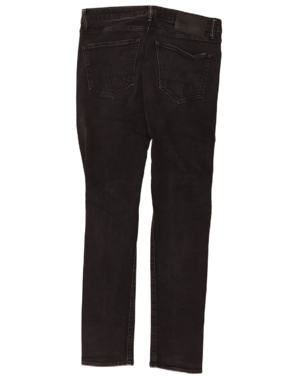 G-Star Mens 3301 Slim Jeans W32 L34 Black Cotton