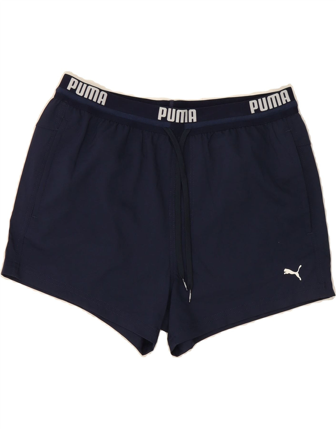 PUMA Mens Graphic Sport Shorts Medium  Navy Blue Polyester Vintage Puma and Second-Hand Puma from Messina Hembry 