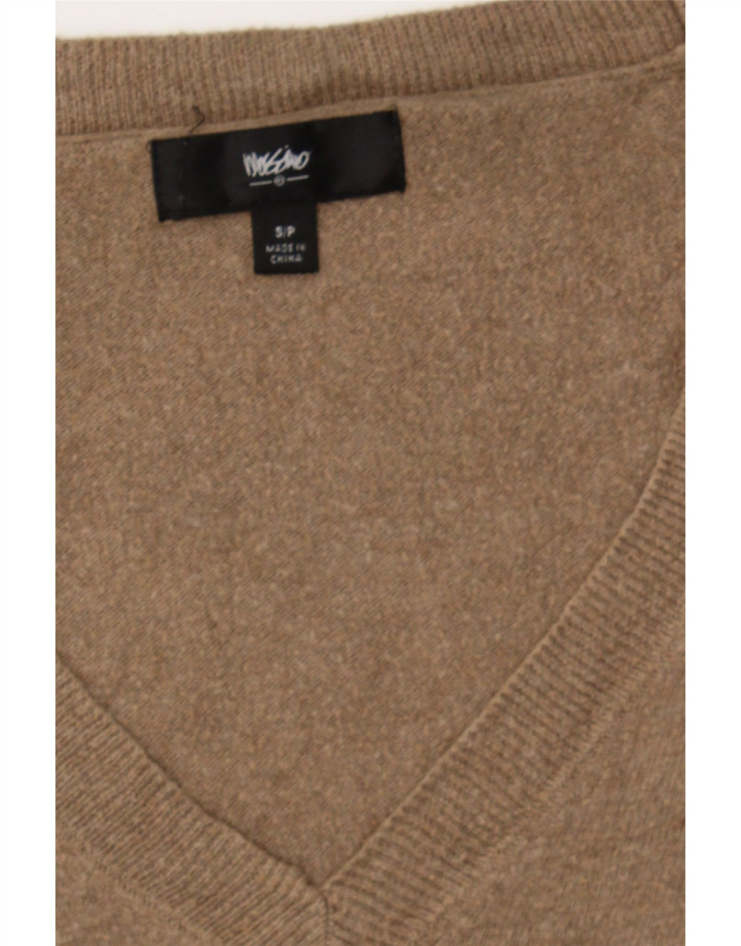 MOSSIMO Womens V-Neck Jumper Sweater UK 10 Small Beige Nylon Vintage Mossimo and Second-Hand Mossimo from Messina Hembry 